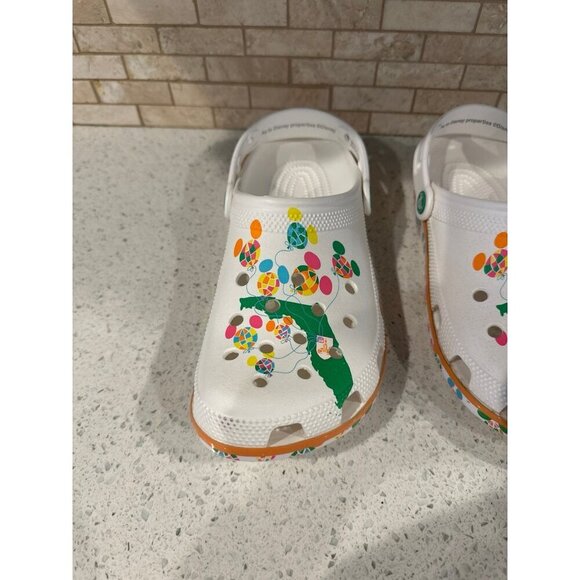 DISNEY PARKS CROCS Clogs Adult 50th Anniversary Vault Balloons Florida M7 W9 - Picture 5 of 6